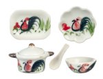 (image for) Ceramic Dinner Set Chickens 6pc