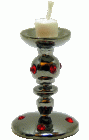 (image for) Ruby Encrusted Tall Candlestick with White Candle