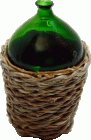 (image for) Glass Demijohn in Tall Wicker Basket Green