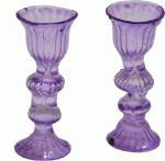 (image for) Glass Candlestick Holder 2pc Lavender