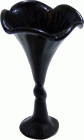 (image for) Fluted Long Neck Glass Vase - Black