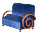 (image for) Art Deco Settee - Blue & Walnut