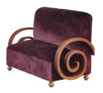 (image for) Art Deco Settee - Red & Walnut