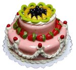 (image for) Large 2-Tiered Fruit Topped Cake Style 4