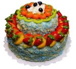 (image for) Large 2-Tiered Fruit Topped Cake Style 5