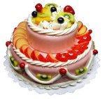 (image for) Large 2-Tiered Fruit Topped Cake Style 6