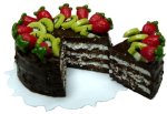 (image for) Sliced Chocolate Cake w/ Strawberry & Kiwi