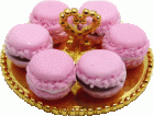 (image for) Macarons on Gold Tray - Pink