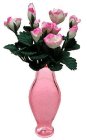 (image for) Pink & White Roses in Pink Classic Vase 12pc