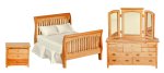 (image for) Slat Bedroom Set Oak - 3pc