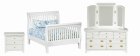 (image for) Slat Bedroom Set White - 3pc