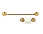 (image for) Bathroom Towel Bar & Toilet Tissue Holder - Brass