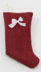 (image for) Stocking Cranberry w/ White Bow