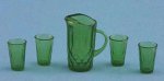 (image for) Pitcher & 4 Glasses - Emerald Green