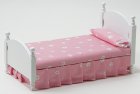 (image for) Single Bed - White & Pink Floral Fabric