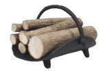 (image for) Fireplace Log Holder w/ Logs - Black