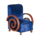 (image for) Art Deco Chair - Blue & Walnut