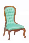 (image for) Spoon Back Slipper Chair Green - Walnut