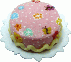 (image for) Butterflies & Flowers Pink Cake