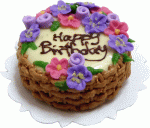 (image for) Happy Birthday Cake Flowers in Basket