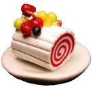 (image for) Christmas Peppermint Roll Cake on Plate