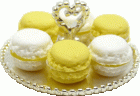 (image for) Macarons on Silver Tray - Yellow/ White