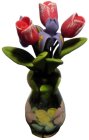 (image for) Tulips & Irises in Fused Floral Glass Vase