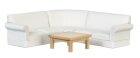 (image for) Corner Sofa Set - White - 4pc