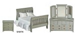 (image for) Slat Bedroom Set - Gray - 3pc