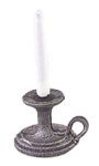 (image for) Candle Holder w/ White Candle Silver