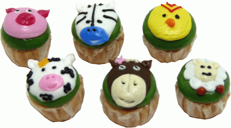 (image for) Green Animal Cupcakes