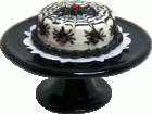 (image for) Spider Cake on Black Cake Plate