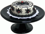 (image for) Spider Cake on Black Cake Plate