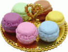 (image for) Macarons on Gold Tray - Multicolored