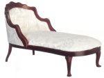 (image for) Mahogany Fainting Couch White Fabric