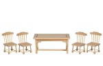 (image for) Rectangular Dining Room Set w/ 4 Chairs - Unfinished 5pc