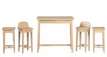 (image for) High Top Rectangular Dining Room Set w/ 4 Stools Unfinished 5pc