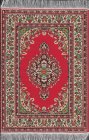 (image for) Turkish Rectangular Area Rug - Red & Green Floral