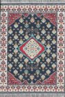 (image for) Turkish Rectangular Area Rug - Red & Blue Floral