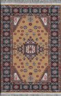 (image for) Turkish Rectangular Area Rug - Red Blue & Tan Floral