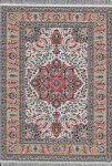 (image for) Turkish Rectangular Area Rug - Red & Tan Floral