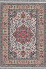 (image for) Turkish Rectangular Area Rug - Red & Tan Floral