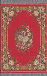 (image for) Turkish Rectangular Area Rug - Bright Red Floral