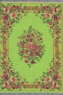 (image for) Turkish Rectangular Area Rug - Lime Green Floral