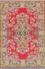 (image for) Turkish Rectangular Area Rug - Red & Yellow Floral