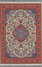 (image for) Turkish Rectangular Area Rug - Red & Orange Floral