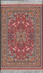 (image for) Turkish Large Throw Rug - Red & Orange Floral