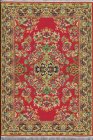 (image for) Large Turkish Rectangular Throw Rug - Red Floral