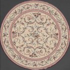 (image for) Turkish Round Area Rug - Tan Floral