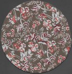 (image for) Turkish Round Area Rug - Brown Floral